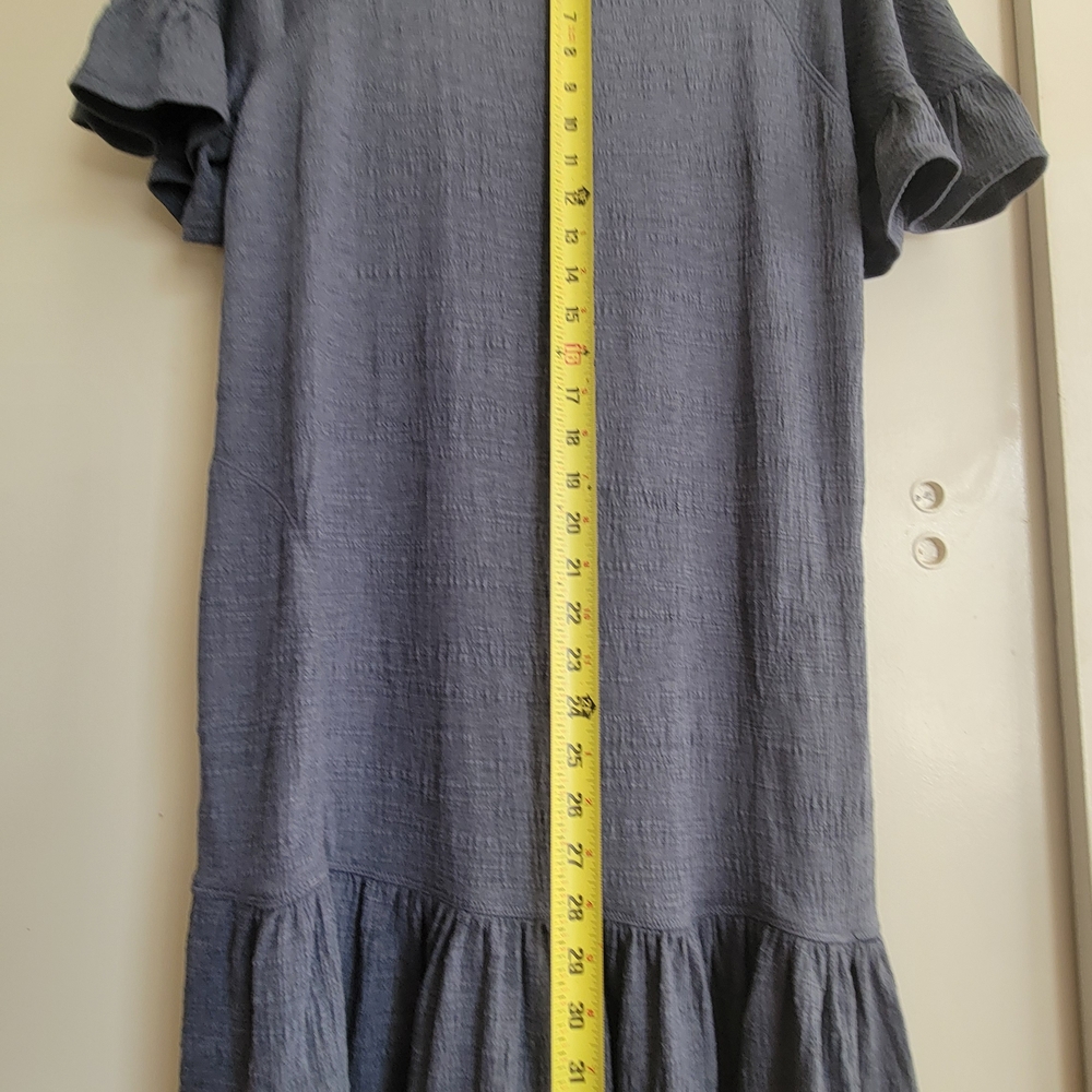 Max Studio Blue Ruffle Sleeve Dress - Picture 8 of 9